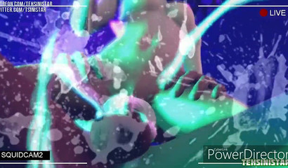 Petite and horny 3D furry Splatoon riding massive cock