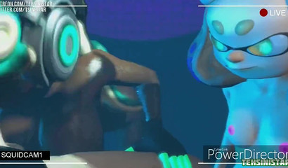 Petite and horny 3D furry Splatoon riding massive cock