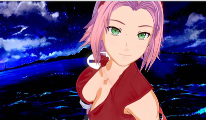 Ravishing 3D anime cutie Sakura shows off curves in tight top