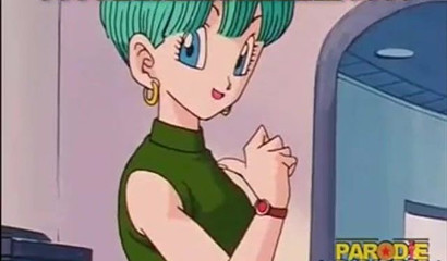 Sweet green-haired anime cutie Bulma takes Gohan's cock