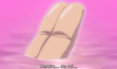 Innocent busty anime brunette fingered on the train