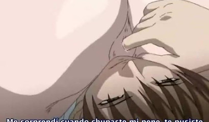 Curvaceous anime brunette sitting on her lover's face