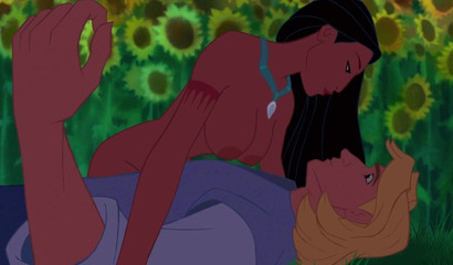 Naughty tanned cartoon cutie Pocahontas pounded and creampied