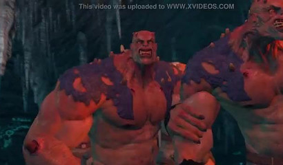 Skilled 3D brunette Lara Croft hardcore drilled with monster cocks