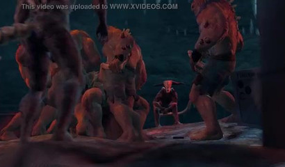 Skilled 3D brunette Lara Croft hardcore drilled with monster cocks