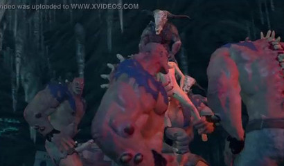 Skilled 3D brunette Lara Croft hardcore drilled with monster cocks