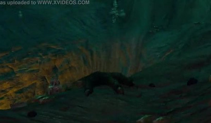 Skilled 3D brunette Lara Croft hardcore drilled with monster cocks