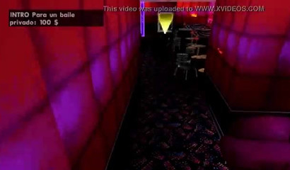 Curvy 3D GTA cutie walking in the strip club naked