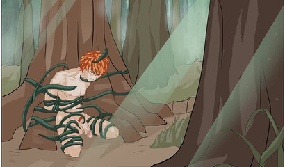 Hunky cartoon redhead knight Roy sucking his new master