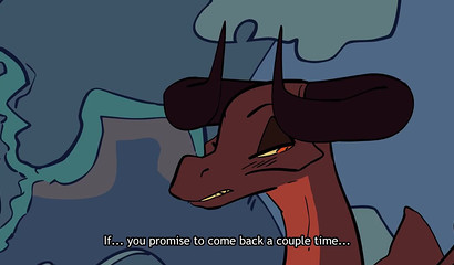 Horny dragon hottie riding tiny furry in her cave