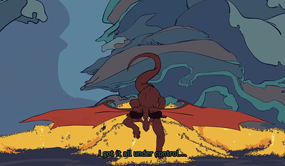 Horny dragon hottie riding tiny furry in her cave