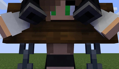 Huge Minecraft horse plants his monster cock in bent over teen