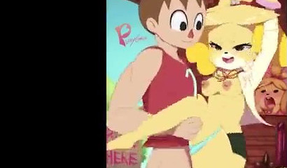 Cute Animal Crossing cartoon Isabelle Shizue got her holes pounded