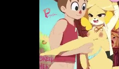 Cute Animal Crossing cartoon Isabelle Shizue got her holes pounded