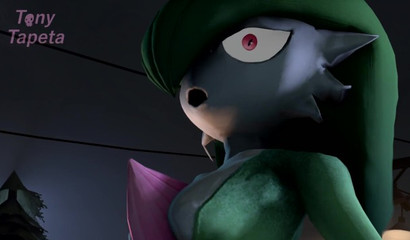 Venusaurus with long tentacles fucks a beautiful Gardevoir in her pussy