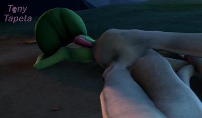 Venusaurus with long tentacles fucks a beautiful Gardevoir in her pussy