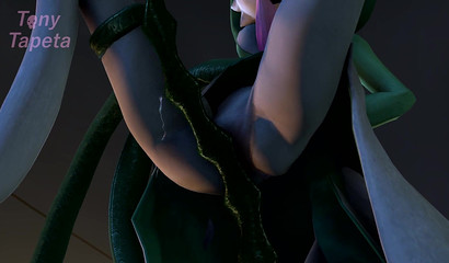 Venusaurus with long tentacles fucks a beautiful Gardevoir in her pussy