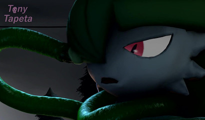 Venusaurus with long tentacles fucks a beautiful Gardevoir in her pussy