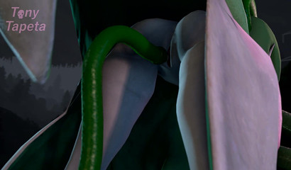 Venusaurus with long tentacles fucks a beautiful Gardevoir in her pussy