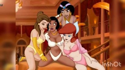 408px x 229px - Bad Disney princesses have lesbian sex in XXX compilation