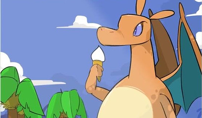 Chirizard licked the delicious ass of a beauty in a bikini