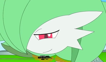 巨大的Gardevoir在动画视频中成长并吃掉周围的一切