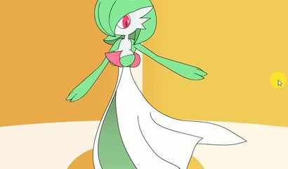 巨大的Gardevoir在动画视频中成长并吃掉周围的一切