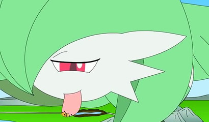 巨大的Gardevoir在动画视频中成长并吃掉周围的一切