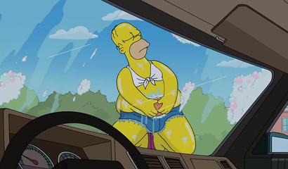 Homer Simpson and Peter Griffin Sexy Car Wash