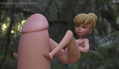 Little fairy fingering Peter Pan's huge penis
