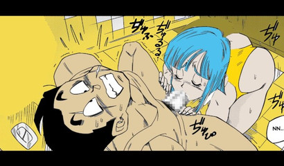 Bulma sucks the juices out of Yamcha's dick, Dragon Ball Z porn cartoon