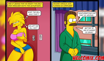 Busty Lisa Simpson finally satisfies horny Ned Flanders