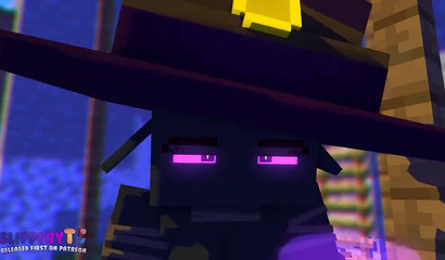 Shy Minecraft cutie takes a massive horse dick from behind