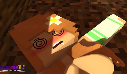 Shy Minecraft cutie takes a massive horse dick from behind