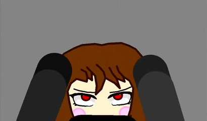 Cute Undertale Chara impaling her cartoon ass on a big dick