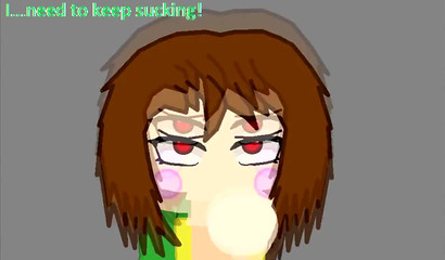 Cute Undertale Chara impaling her cartoon ass on a big dick