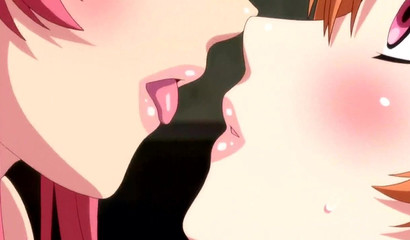 Petite pink-haired anime cutie fingering horny Yuri