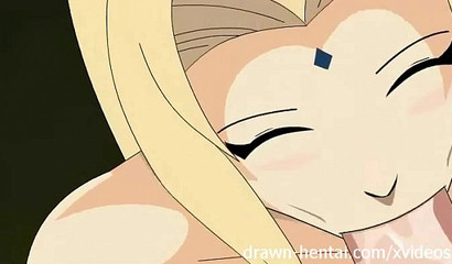 Beautiful anime blonde Tsunade milking Jeraya's big cock