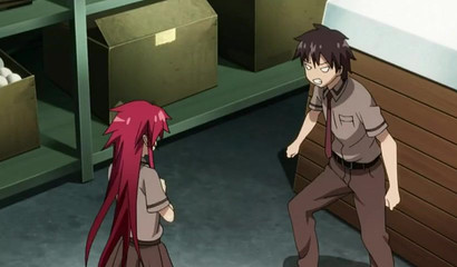 Slutty redhead anime angel banging her horny classmates