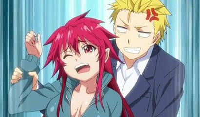 Slutty redhead anime angel banging her horny classmates