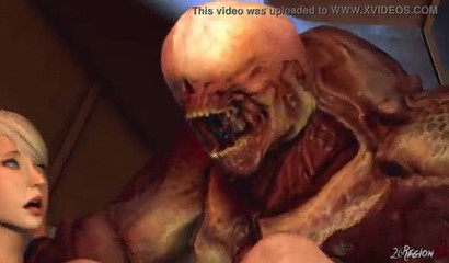 Busty 3D blonde milking massive alien cocks after getting stranded