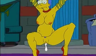 Slutty cartoon hottie Marge Simpson drilled with hard tentacles
