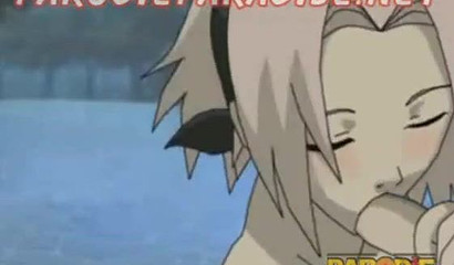 Sweet pink-haired cutie Sakura rides Sasuke to make him stay