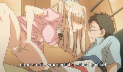 Shy anime blonde squirting after rough missionary banging