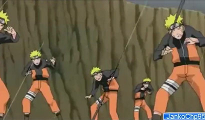 Curvy black-haired anime hottie banging horny Naruto