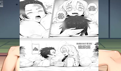 Gorgeous pink-haired anime chick pounded and creampied from behind