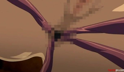 Anime chick lets throbbing goblin cocks to ruin her