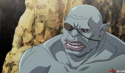 Anime chick lets throbbing goblin cocks to ruin her