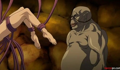 Anime chick lets throbbing goblin cocks to ruin her