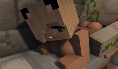 Minecraft 3D hottie ambushed with iron cock